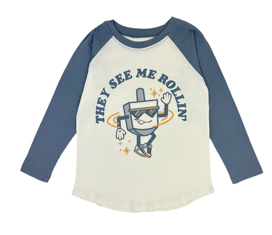 See Me Rollin' Tee by Tiny Whales in classic two-tone design