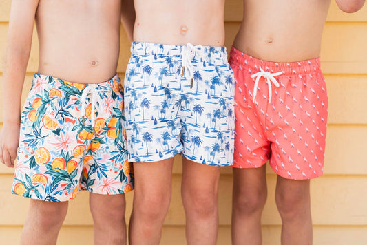 Saint Simons Swim Trunk - Coral Herons