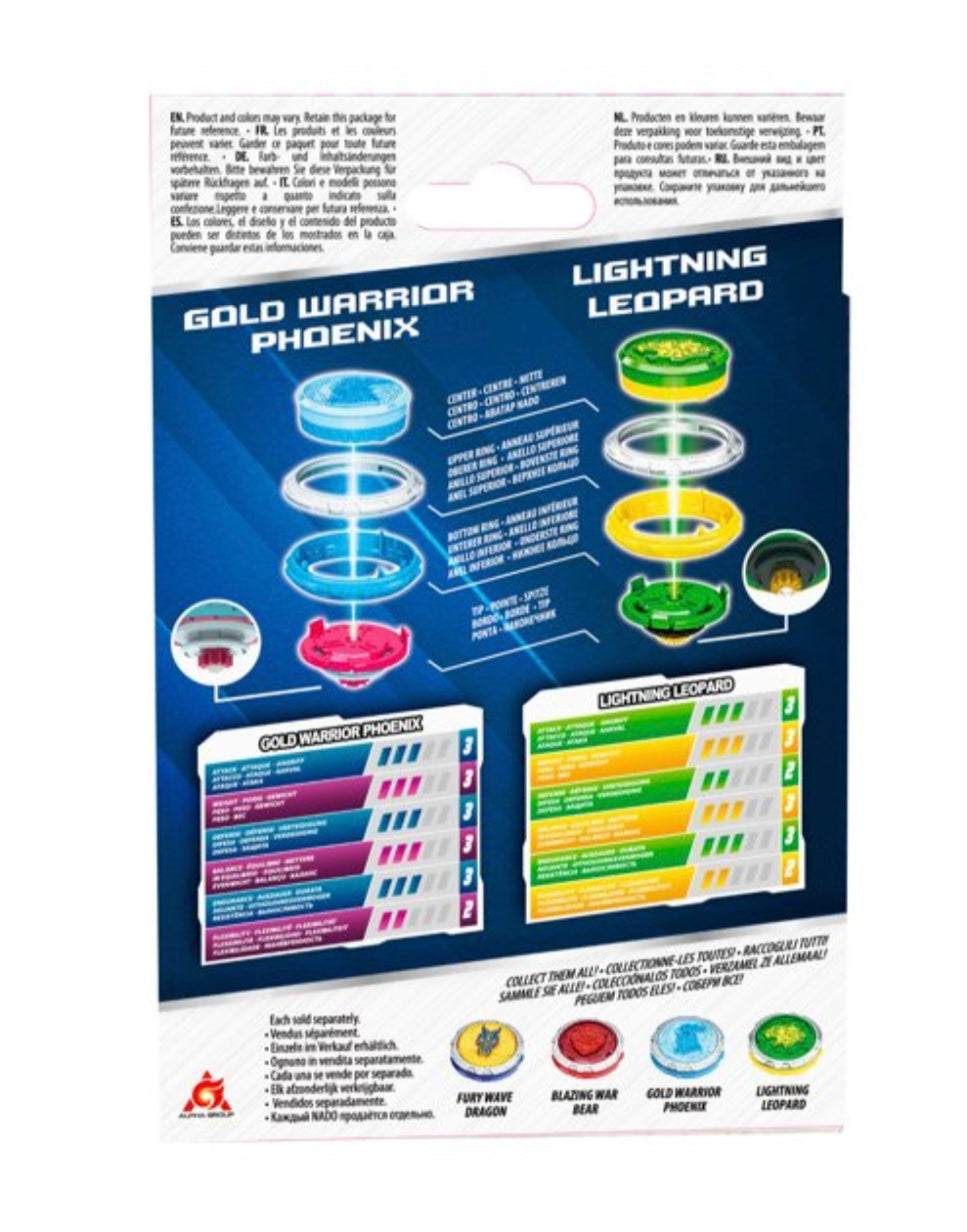 Infinity Nado - 2 Pack - Gold Warrior Phoenix & Lightning Leopard