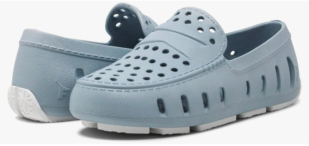 Powder blue Floafers Prodigy Driver shoe, perforated foam design with rubber sole