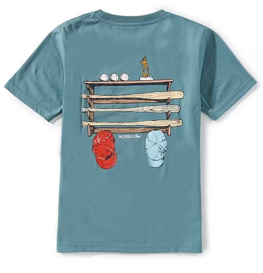 Bat Rack SS Tee, Steel Blue-Properly Tied