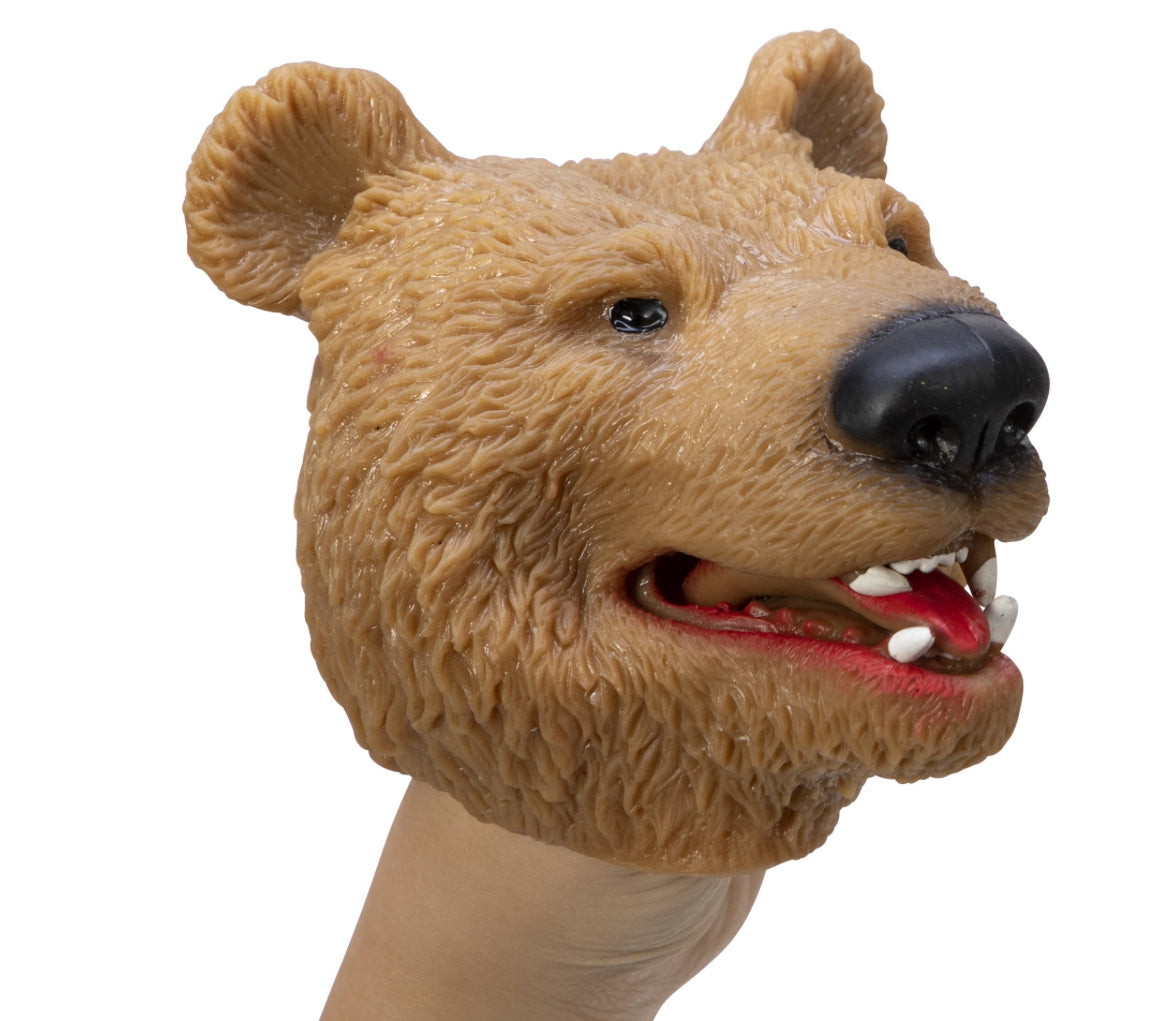 Schylling Bear Hand Puppet in refined, neutral tones for imaginative play