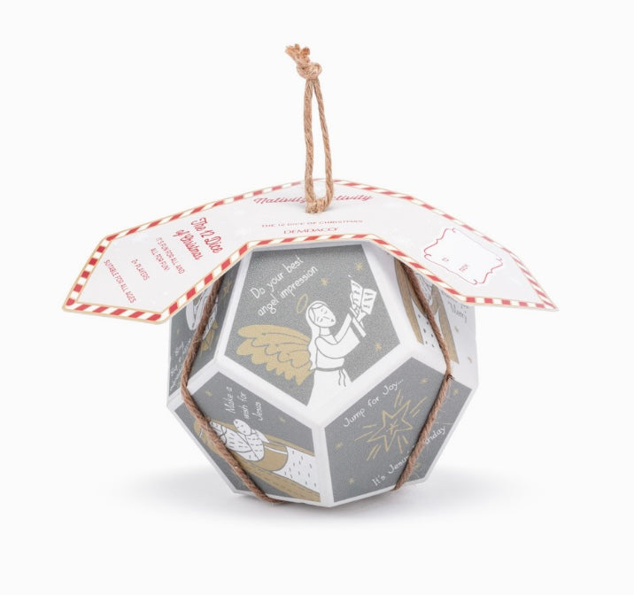 Demdaco Nativity Activity 12-sided foam dice with nativity-themed prompts for holiday family gatherings
