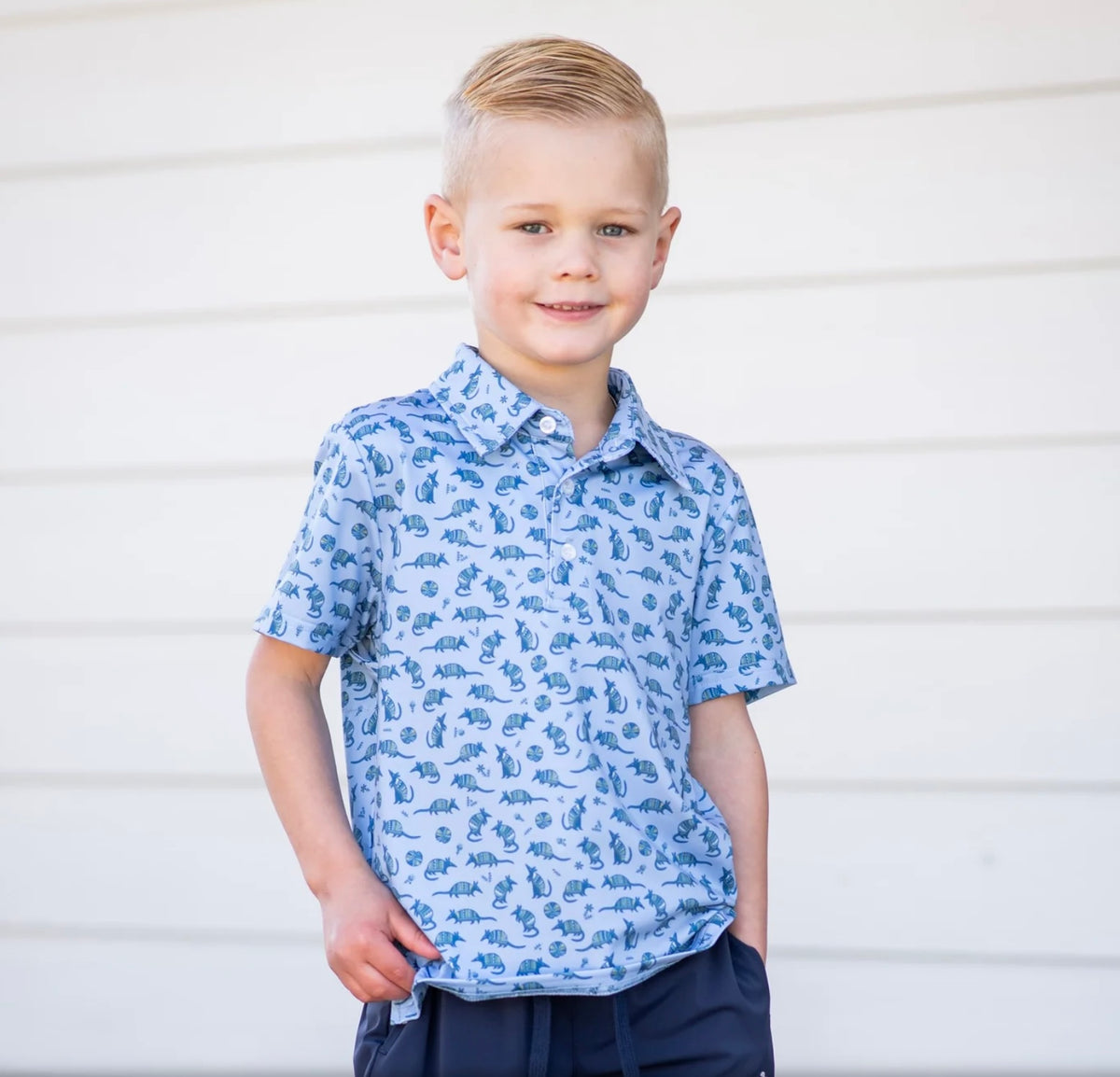 Chambray Dillo Polo SS Shirt