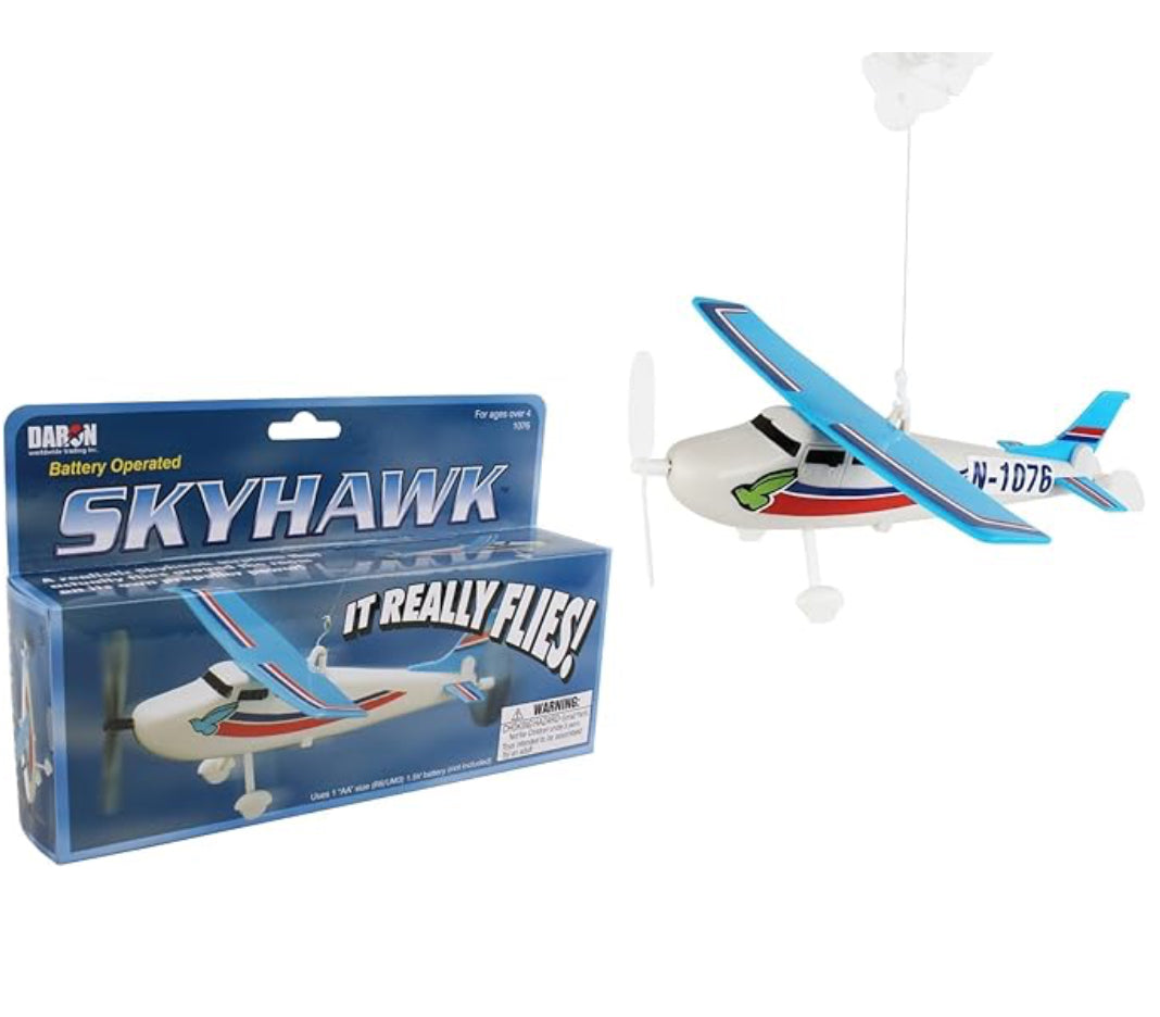 Daron Flying Skyhawk on a String, mechanical ceiling toy with 360-degree flight path