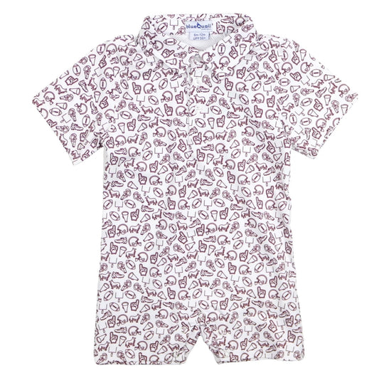 Kickoff Maroon Polo SS Romper