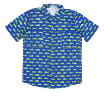 Load image into Gallery viewer, Mahi Mahi SS Button down shirt-blue

