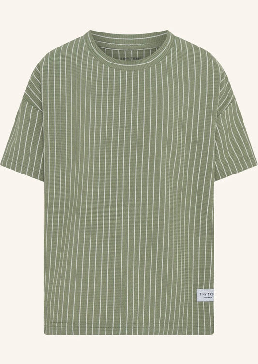 Core Stripe Rib Tee - Green