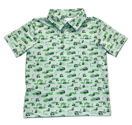 Miles-Performance Dog Golf Cart Print SS Polo