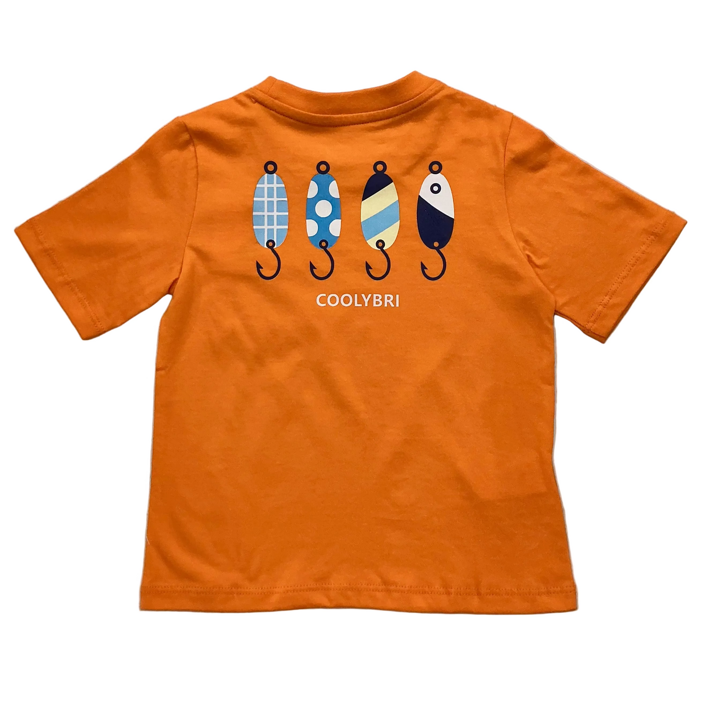 Asher-Orange Fishing Lure Graphic Pocket Tee