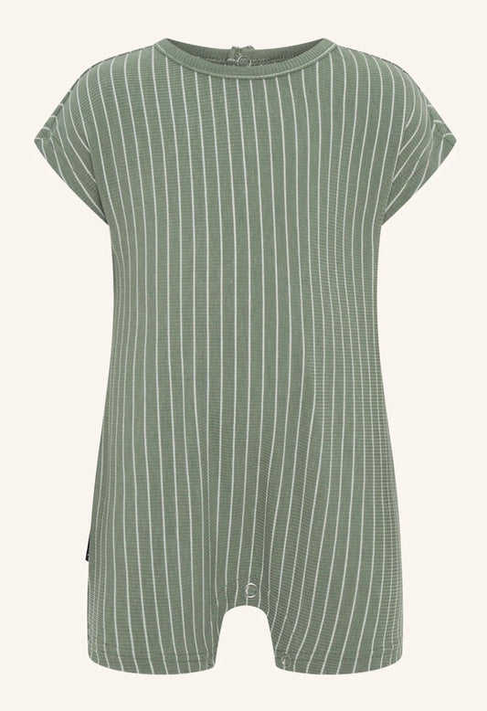 Green Rib Stripe Playsuit