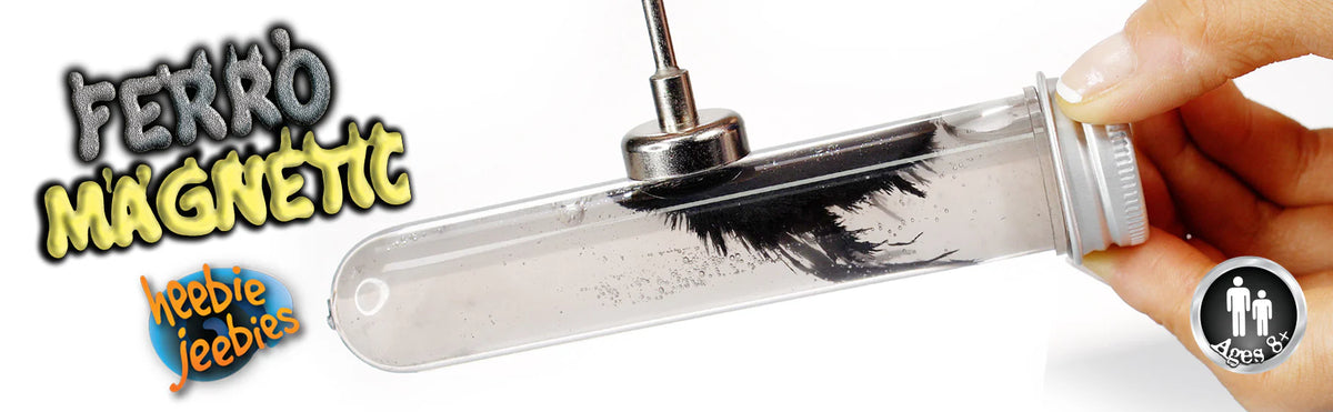 Heebie Jeebies Ferromagnetic test tube kit with magnetic powder and magnet for hands-on science exploration