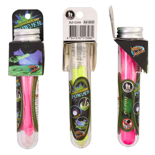 Heebie Jeebies phosphorescent powder for mixing with mediums to create glowing play