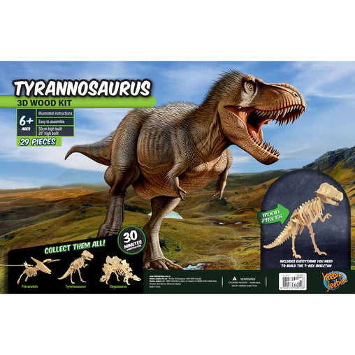 Heebie Jeebies Dino Kit wooden Tyrannosaurus skeleton assembly, 90cm long