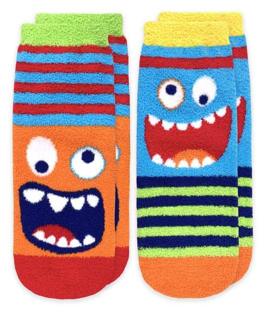 Jefferies Socks Monster Fuzzy Non-Skid Slipper Socks 2-Packc