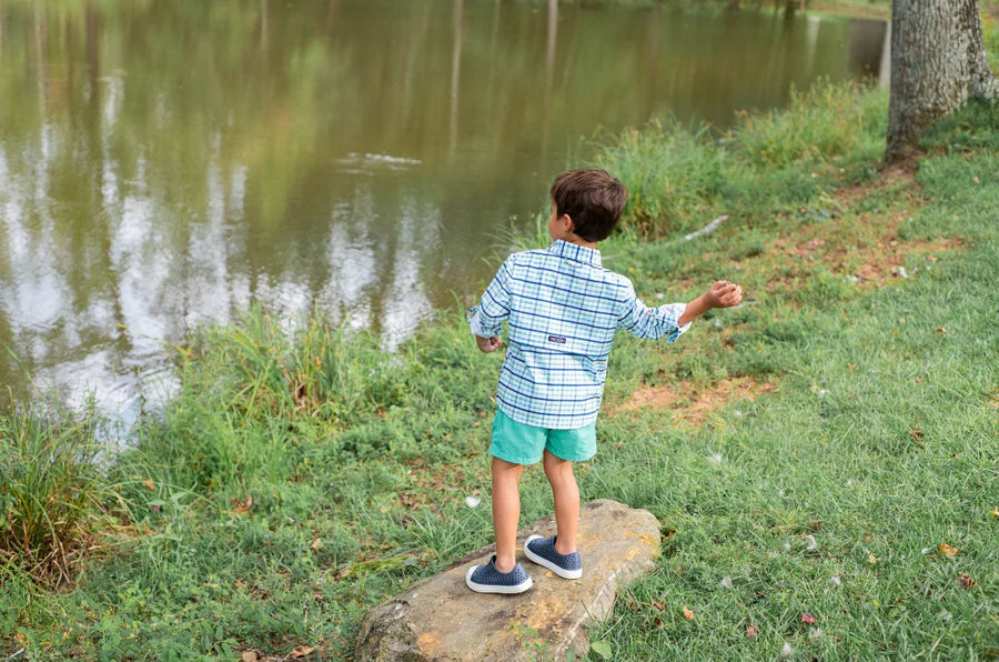 Long Sleeve Founders Kids Fishing Shirt-Marine Green-Prodoh