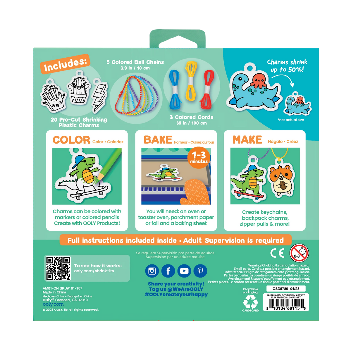 Shrink-Its! DIY Shrink Art Bracelet Kit- Fun Friends Friends