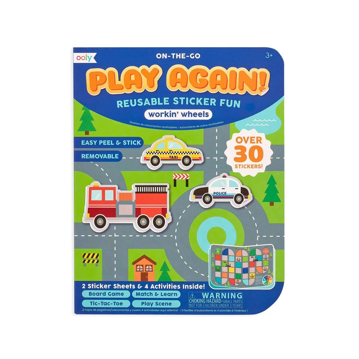 Ooly - Play Again Reusable Sticker Fun - Working Wheels