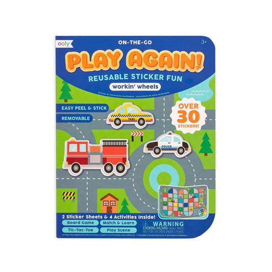 Ooly - Play Again Reusable Sticker Fun - Working Wheels