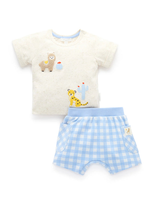 Caribbean Gingham Short and Tee Set