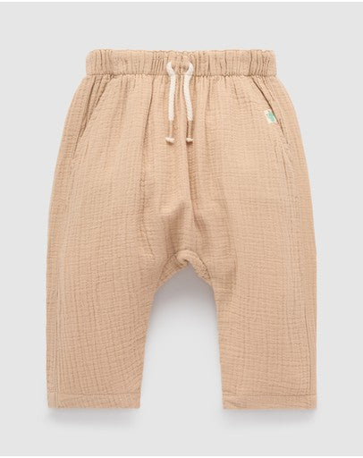 Slouchy Crinkle Cotton Pants - Burrito