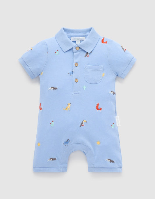 Polo Growsuit - Animal Fiesta Broderie