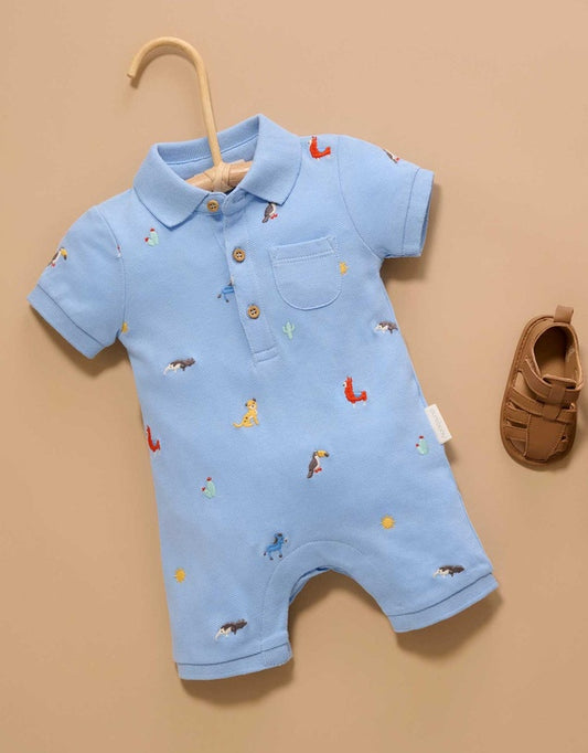 Polo Growsuit - Animal Fiesta Broderie
