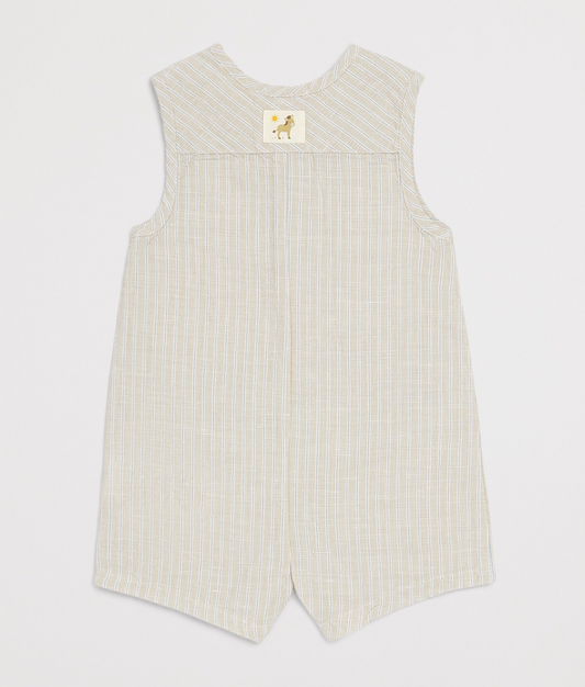 Linen Blend Romper - Taco Stripe