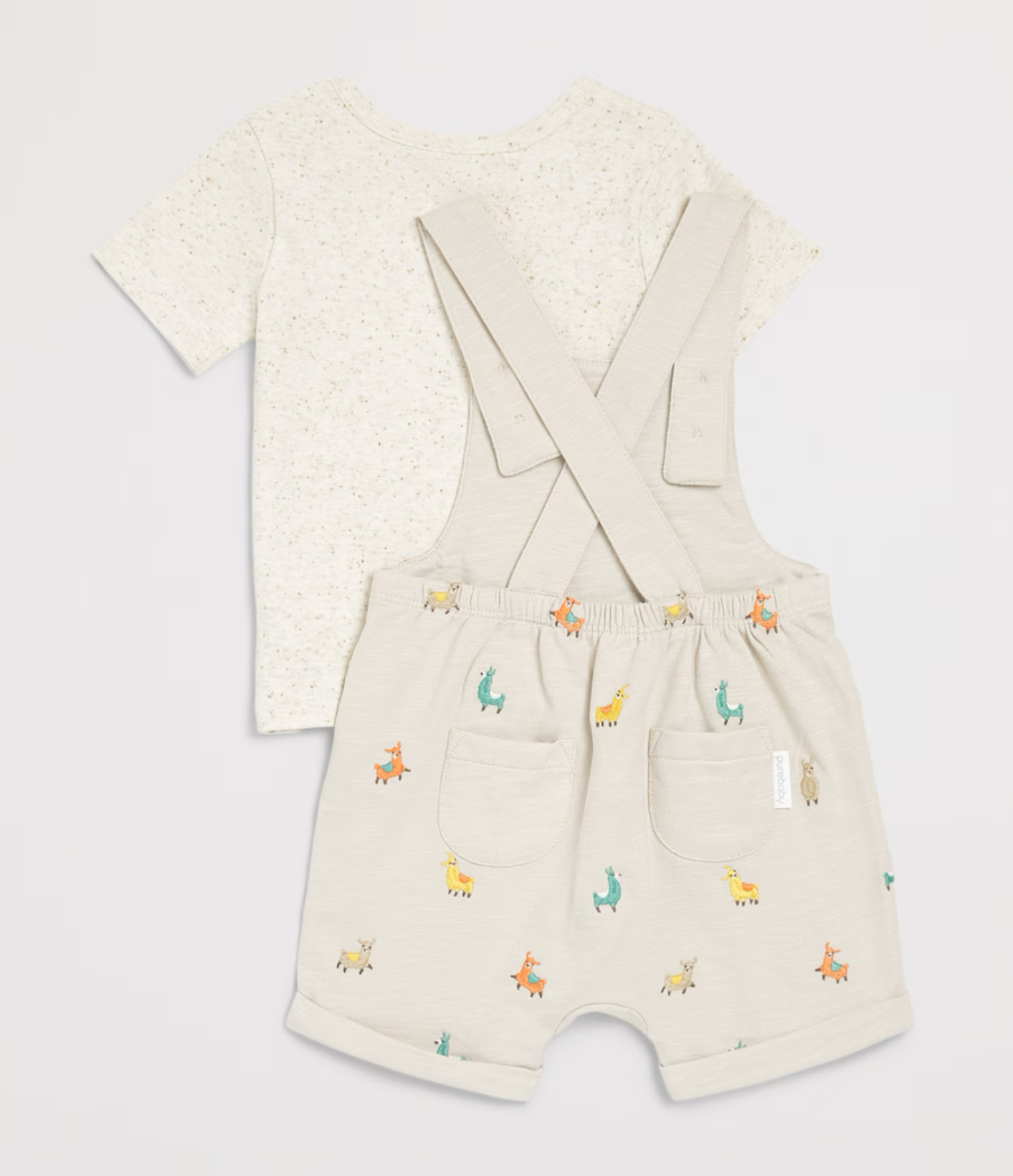 Llama Broderie Overall and Tee Set