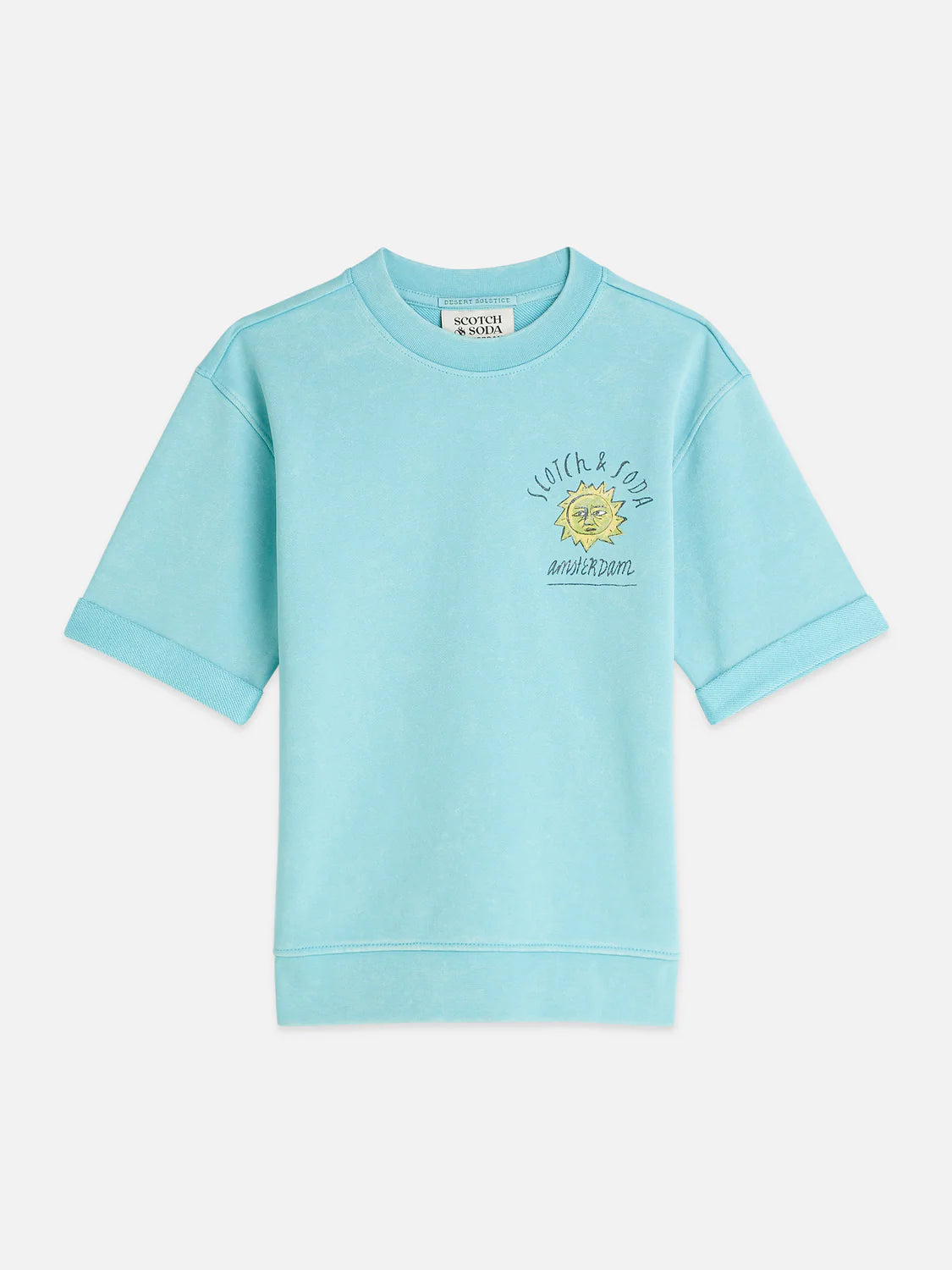 Scotch & Soda Artwork Relaxed Washed Sweatshirt in 100% cotton with vintage-inspired artwork detail