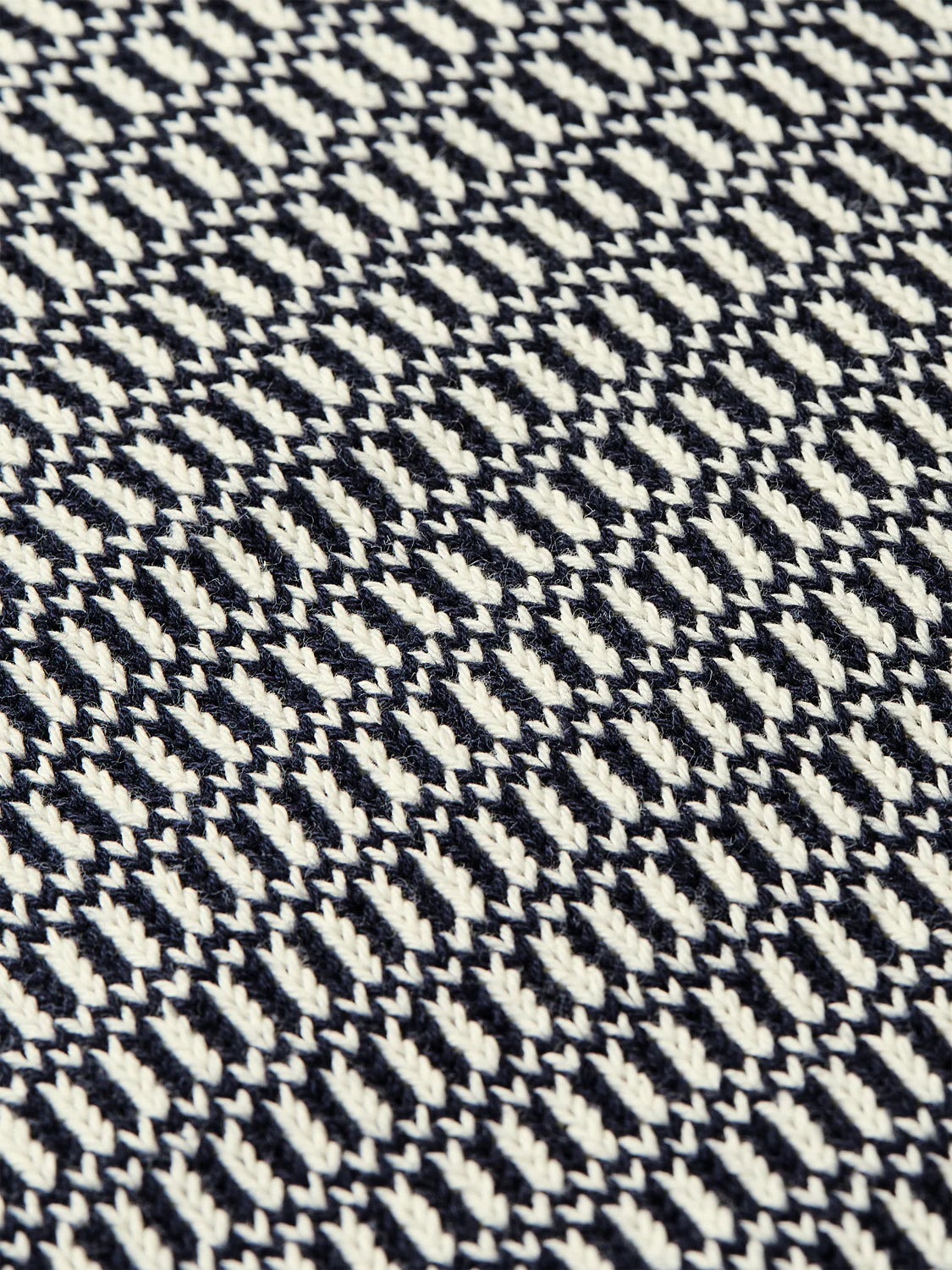 Relaxed Fit Knitted SS Polo-Eggnog/Carbbon Stripe
