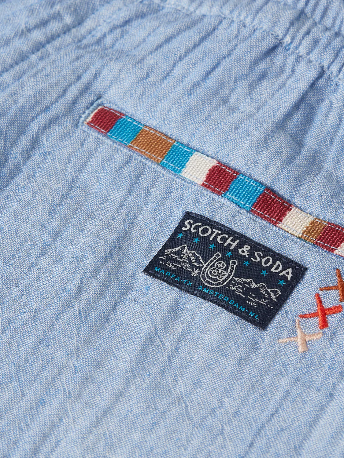 Cotton Chambray Shorts