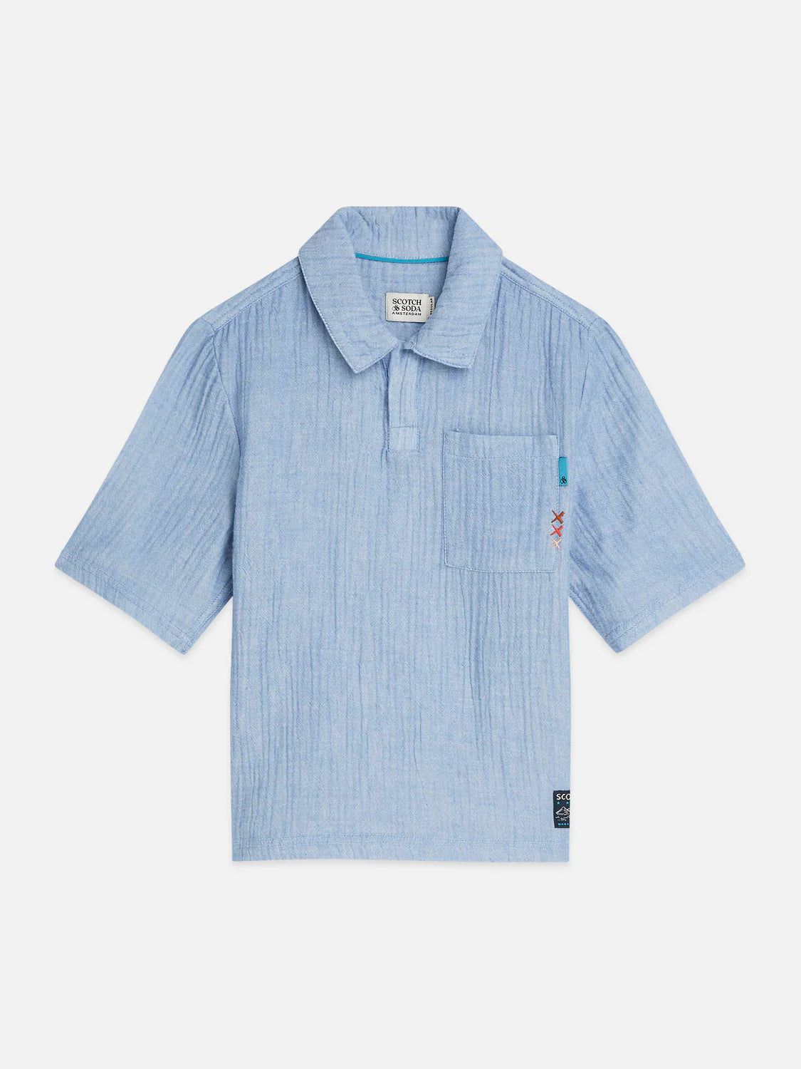 Cotton Chambray Short Sleeve Shirt