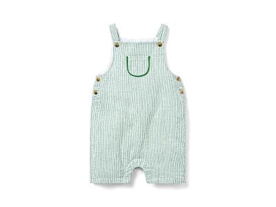 Green Microstripe Overalls