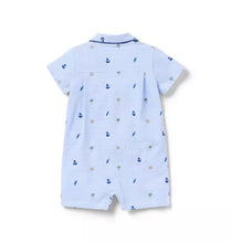 Load image into Gallery viewer, Blue Microstripe Nautical Romper
