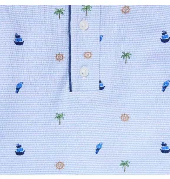 Blue Microstripe Nautical Romper