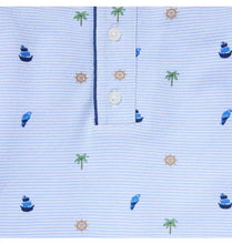 Load image into Gallery viewer, Blue Microstripe Nautical Romper
