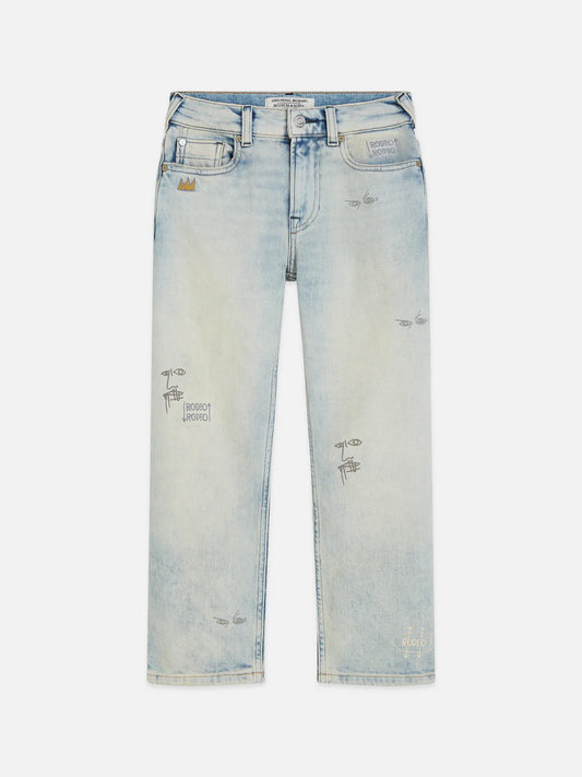 Scotch & Soda Basquiat The Pitch loose-fit jeans with embroidered artistic details, 99% cotton construction