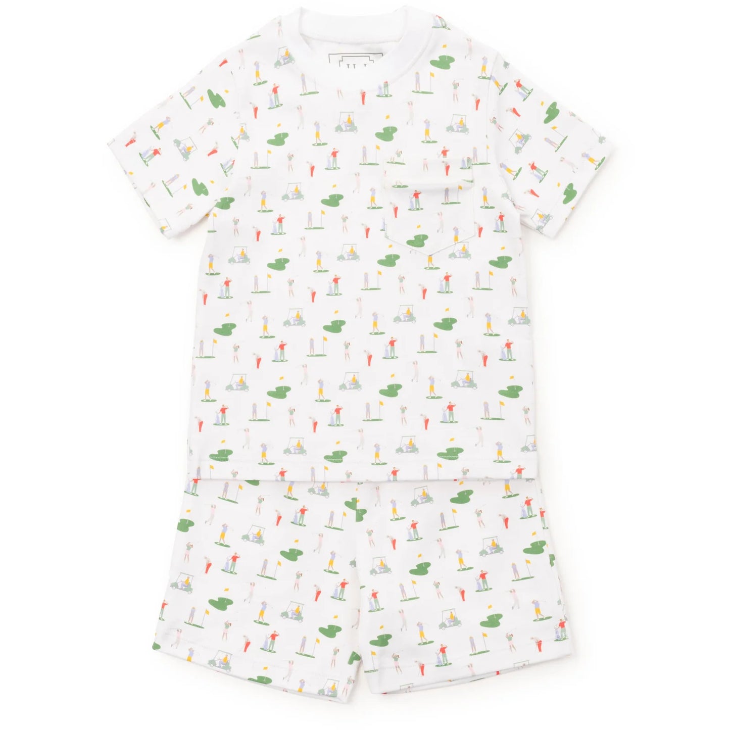 Charles Short Set Golf Life by Lila & Hayes—boys' Pima cotton pocket tee and pull-on shorts