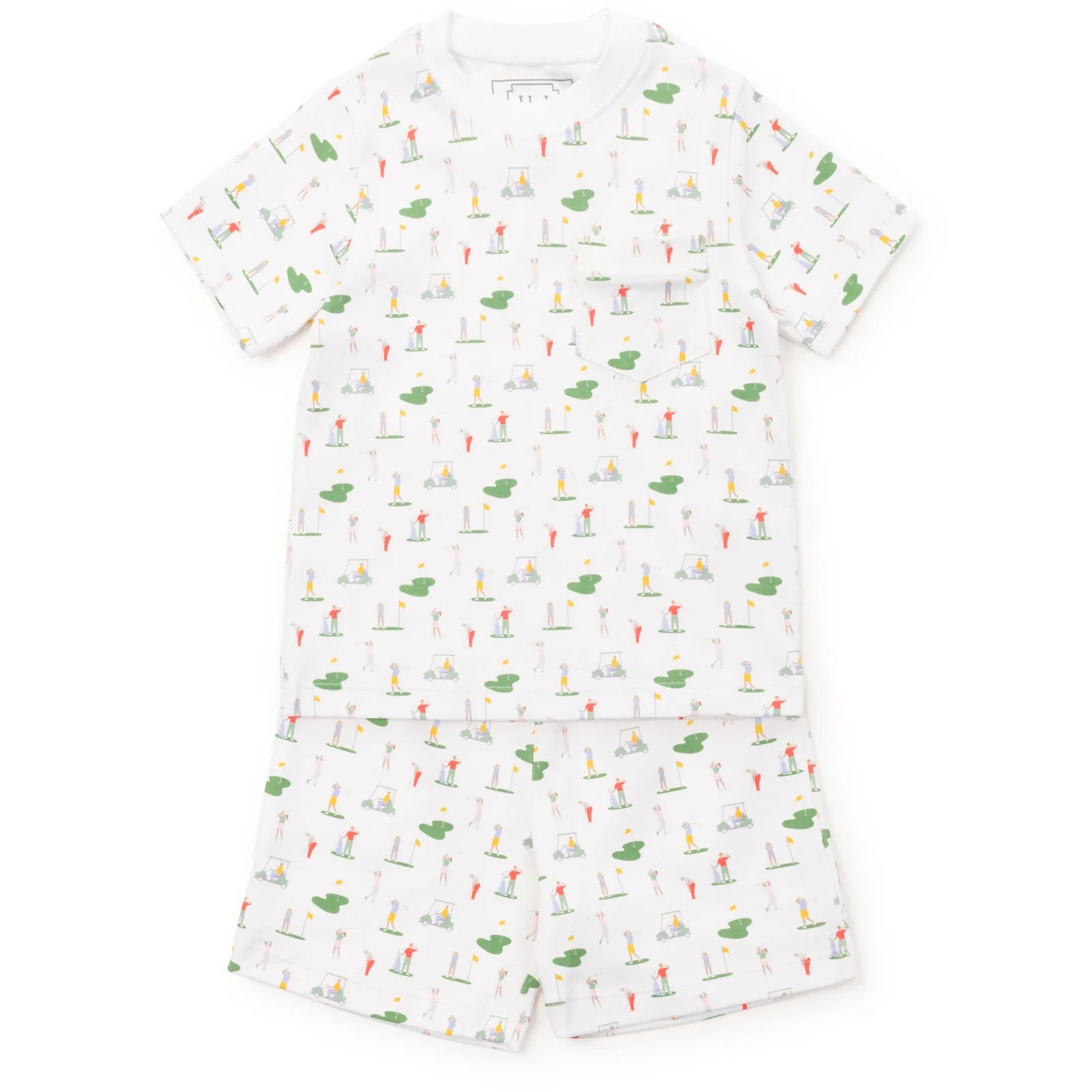 Charles Short Set Golf Life by Lila & Hayes—boys' Pima cotton pocket tee and pull-on shorts