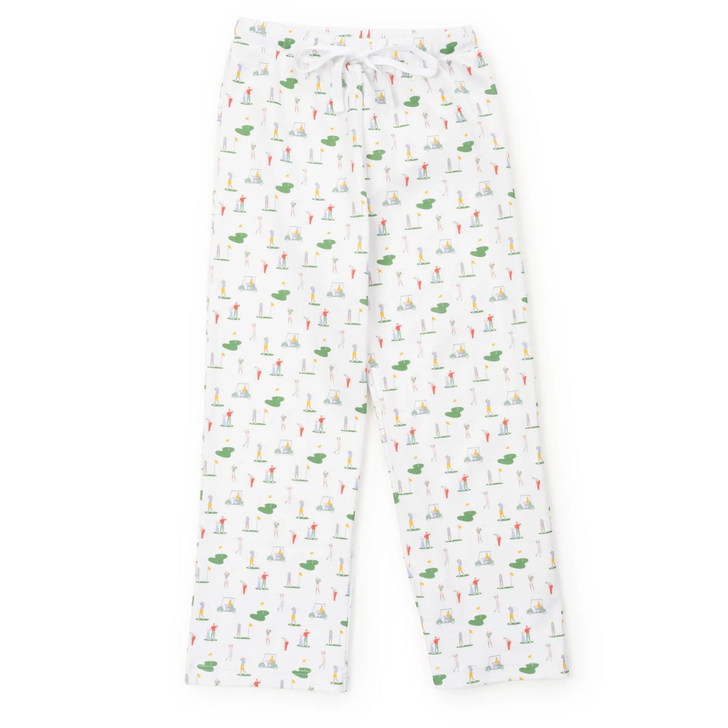 Beckett Hangout Pant in Golf Life by Lila & Hayes—relaxed Pima cotton pull-on pants with drawstring waistband