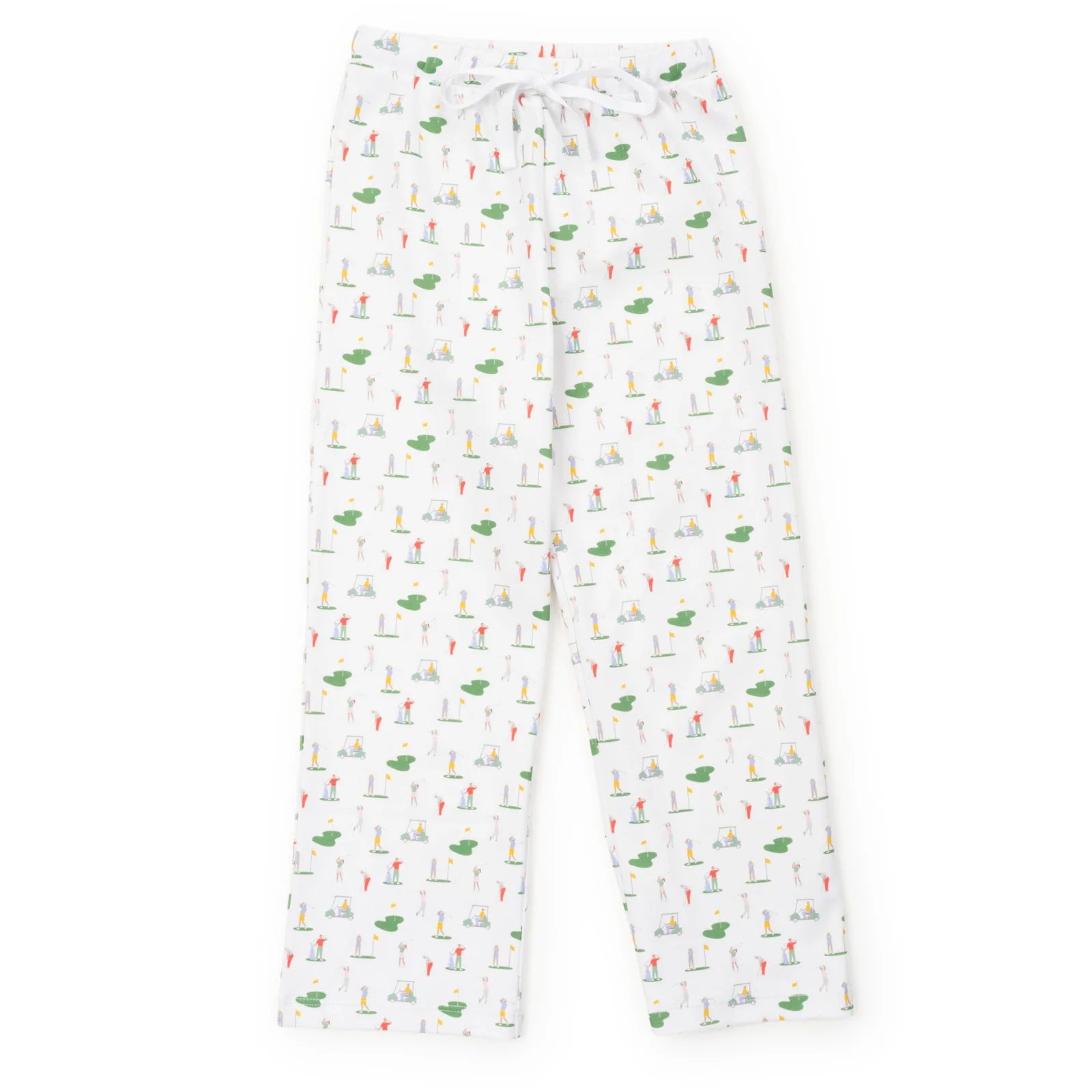 Beckett Hangout Pant in Golf Life by Lila & Hayes—relaxed Pima cotton pull-on pants with drawstring waistband