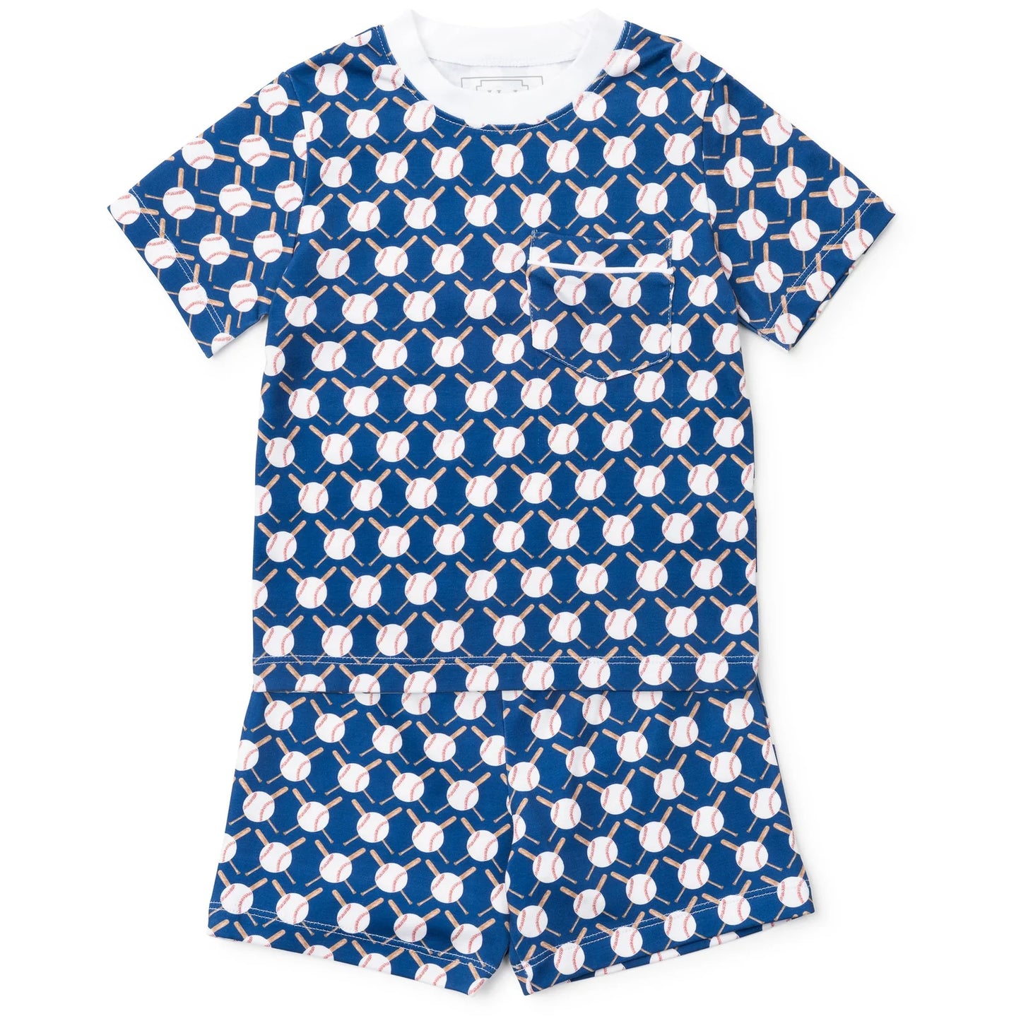 Charles Short Set in Pima cotton: pocket tee and pull-on shorts, neutral colorway