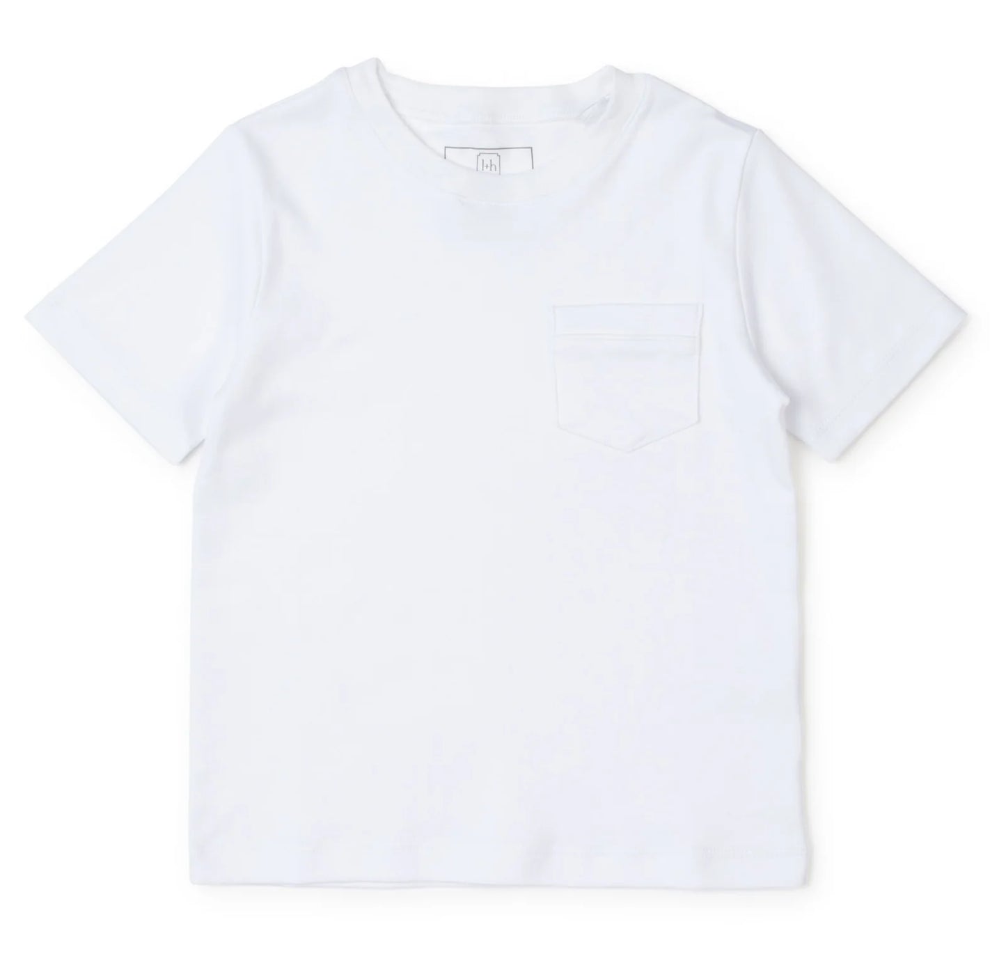 White boys' pocket t-shirt in Peruvian Pima cotton by Lila & Hayes