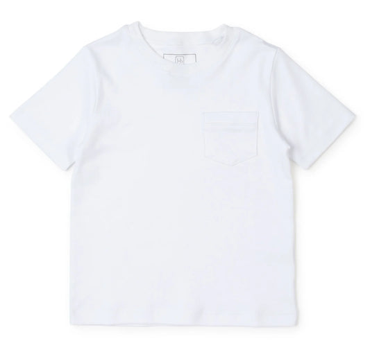 Charles Pima Cotton Pocket T-Shirt - White