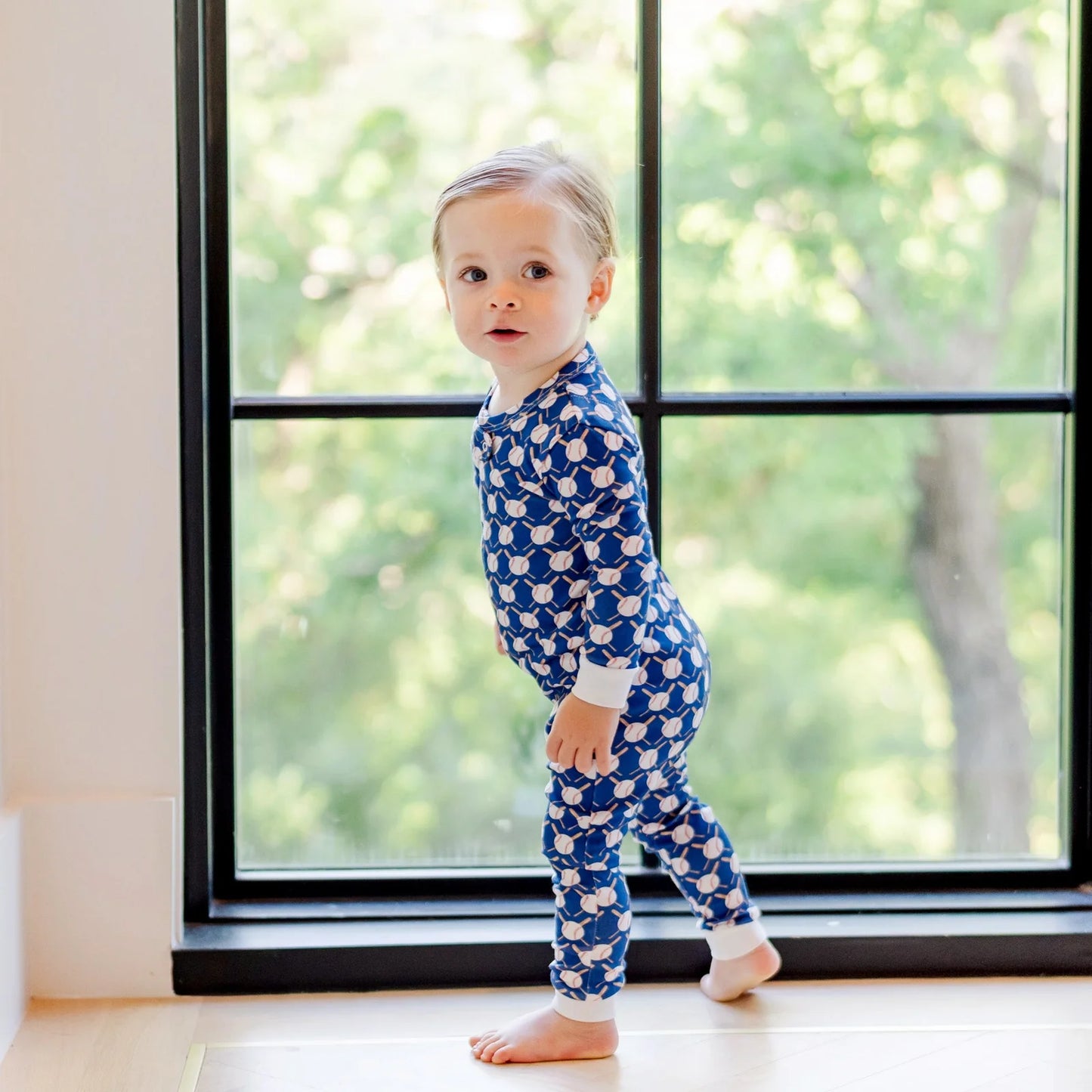 Parker Pima Cotton Zipper Pajama - Up At Bat