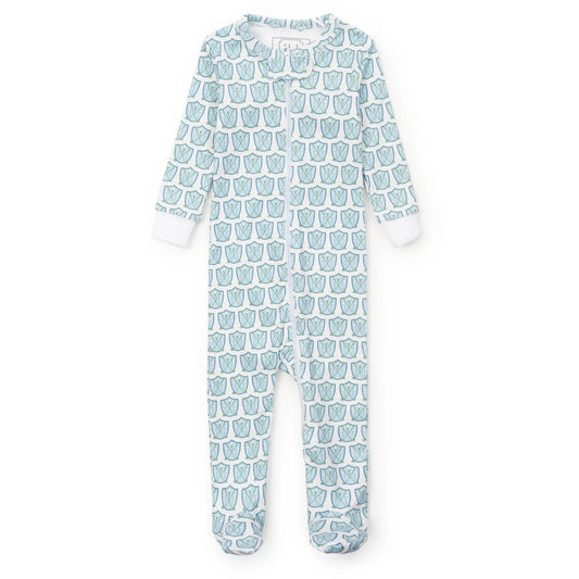 Parker Pima Cotton Zipper Pajama - Golf Crest Blue