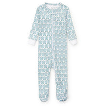 Load image into Gallery viewer, Parker Pima Cotton Zipper Pajama - Golf Crest Blue
