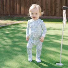 Load image into Gallery viewer, Parker Pima Cotton Zipper Pajama - Golf Crest Blue
