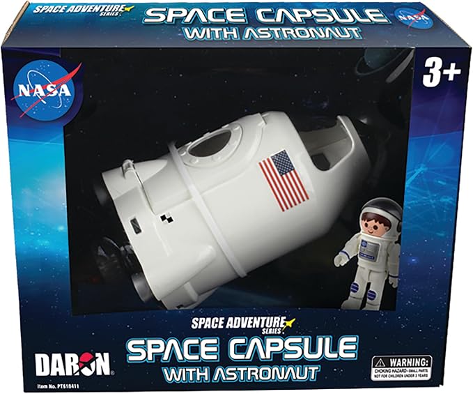 Space Adventure Capsule by Daron with opening cockpit, astronaut figure, and helmet—high-quality educational toy